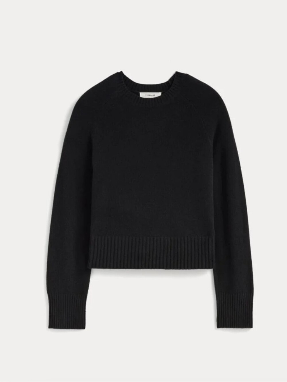 Everlane Boxy Crew Cashmere Sweater Black XS Minimalist Staple Classic